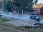 Алчевск: после старта отопления на дороге образовался пар