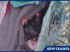 «Даже скотину жалко»: пожилой луганчанин второй год живет на улице в тряпичном шалаше 