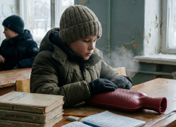 Дети-«грелки» обогревают ледяные классы школы в Алчевске ЛНР