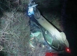 В ЛНР двух человек спасли из перевернувшейся легковушки