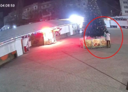 В Луганске женщина нагло украла игрушки с городской ёлки на Юбилейном