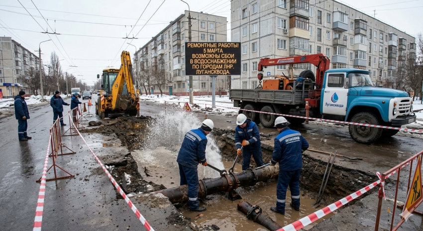 «Лугансквода» предупредила о перебоях в подаче воды 5 марта