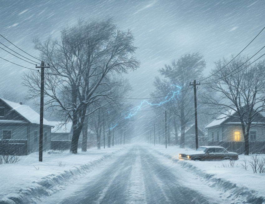 Мокрый снег, гололед и штормовой ветер в ЛНР