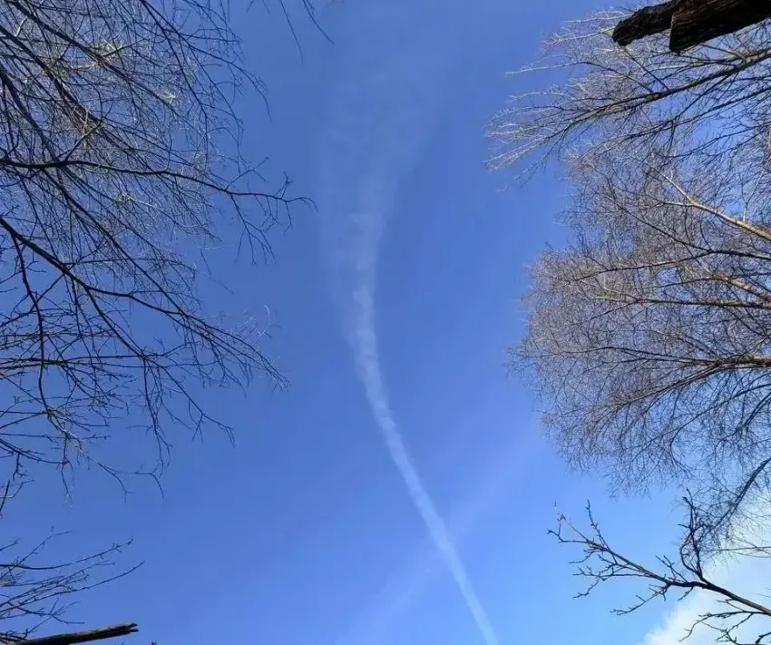 Лётчики ВКС поздравили женщин ЛНР с 8 марта рисунком в небе