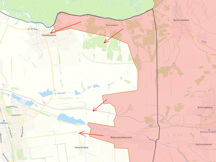 ВС РФ атакуют в районе приграничной ЛНР Григоровки и наносят удары по позициям в Серебрянке